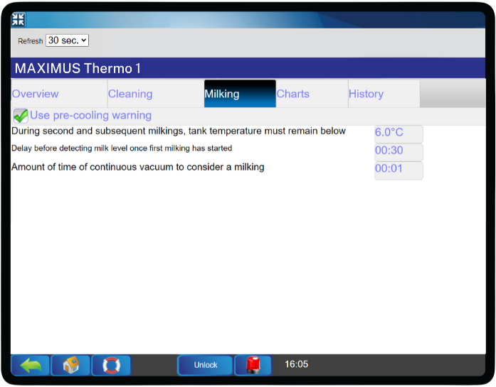 Canada Dairy Thermograph (TTR) - MAXIMUS Thermo – Milking Report