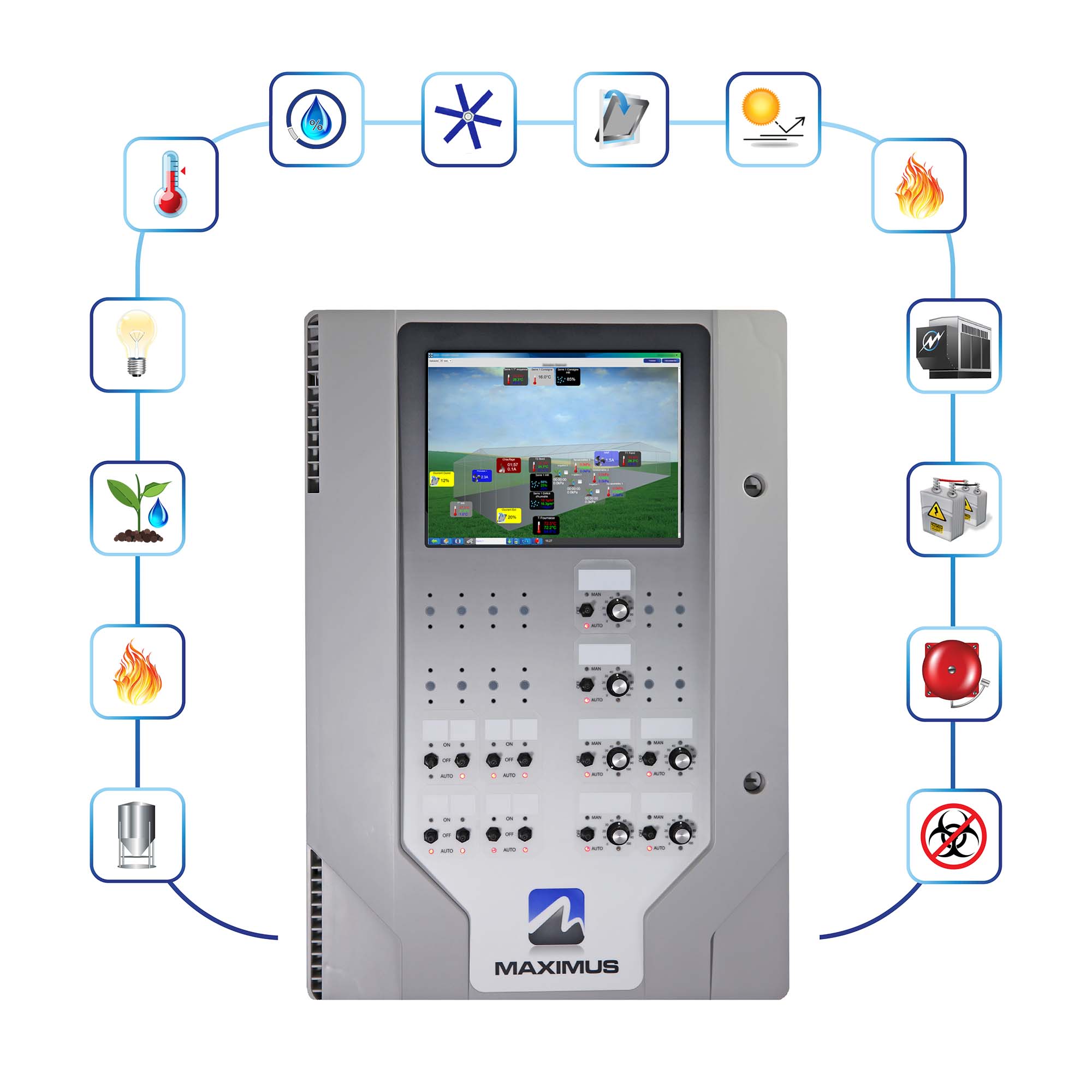 Iconos del controlador de invernadero MAXIMUS